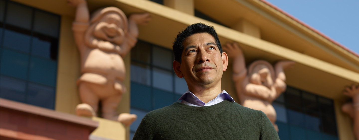 Fabricio Stands in Front of Disney Studios HQ